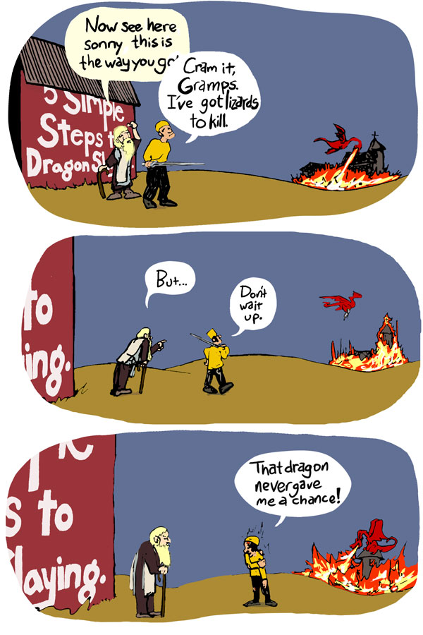 Page Three, A Story About Dragons by Geoff Sebesta